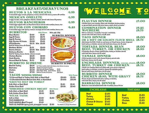 Menu Board Blow-Up